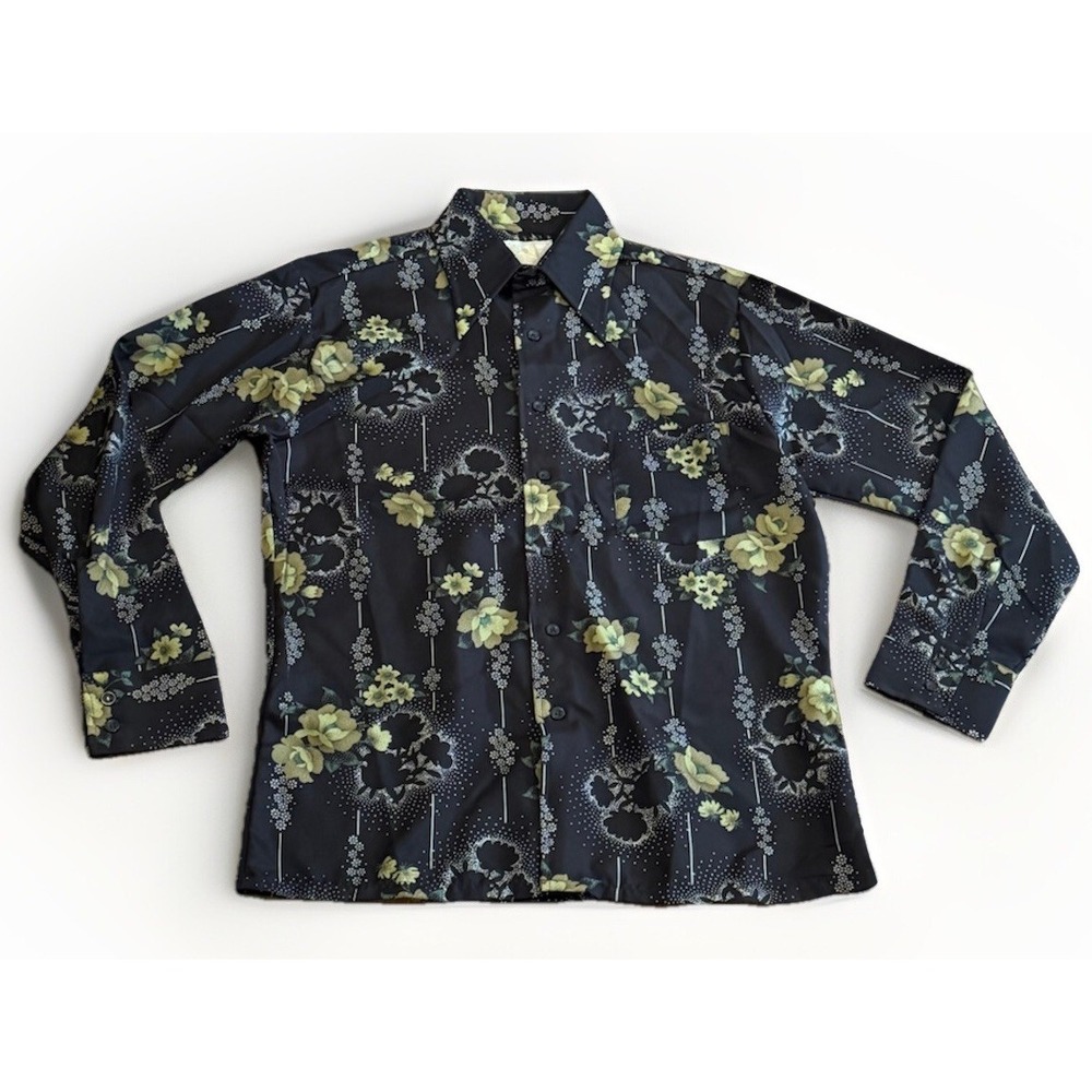 Vintage 50s Rockabilly Western Shirt M Sears Roebucks King's Road Floral RRL